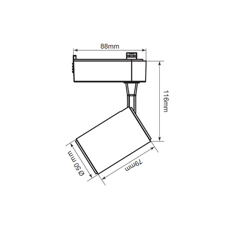 Reflektor do szynoprzewodu jednofazowego LEON, biały, 1x7W LED, barwa ciepła 3000K