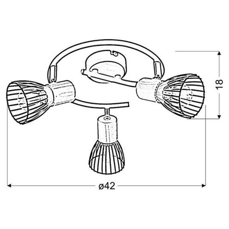 ANTICA LAMPA SUFITOWA SPIRALA 3 X MAX 25W E14 CZARNY + DREWNO