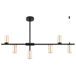Lampa sufitowa ALFA SAUR CZARNA & ZŁOTA 6xGU10 91cm | 63326