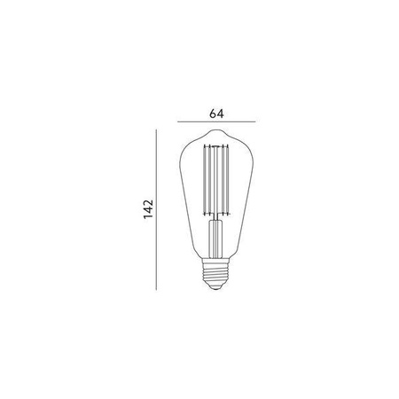 Żarówka FILAMENT LED E27 7W ciepła 2700K łezka ST64