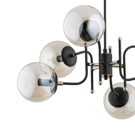 Nowoczesna lampa do salonu MALTA 6x E14 wys. 52cm | czarny