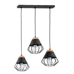 Lampa wisząca ALFA RINA CZARNA 3xE27 20cm | 62114
