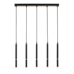 Lampa wisząca ALFA DERANY CZARNA & ZŁOTA 5xG9 60cm | 63230