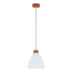 Lampa wisząca zwis drewniana EVO drewno/biały śr. 23cm