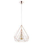 Lampa wisząca ALFA BASKET II MIEDZIANA 1xE27 37cm | 60361