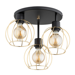 Lampa sufitowa ALFA ORSO MIX CZARNO-ZŁOTA 3xE27 40cm | 62350