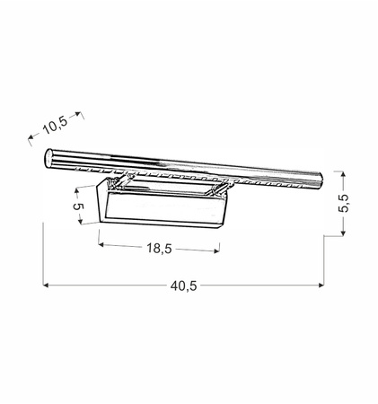 Kinkiet FORTE 20-27016 chrom 5W LED, barwa zimna 6500K