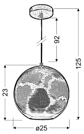 Lampa wisząca SFINKS kula 31-43283 brązowa ażurowa 1x60W E27