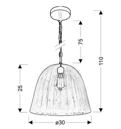 Lampa wisząca VASE 31-51257 klosz szklany bezbarwny 1x60W E27