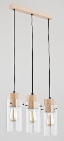 Lampa wisząca ALFA TANTUM DREWNIANA 3xE27 13cm | 60176