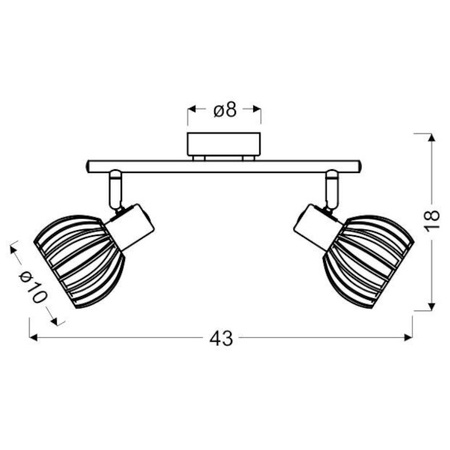 Lampa sufitowa ATARRI listwa 2xE14 biały/drewno 92-68088