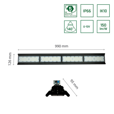 Oprawa hermetyczna HALLS LINE HIGH BAY 200W 230V 90st IP66 IK10