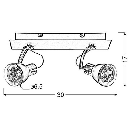 Lampa sufitowa MARKUS listwa 92-37442-M czarny/miedziany 2xGU10