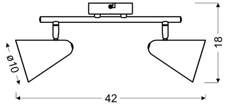 Nowoczesna lampa sufitowa AMOR listwa 92-63335 szary mat 2xE14