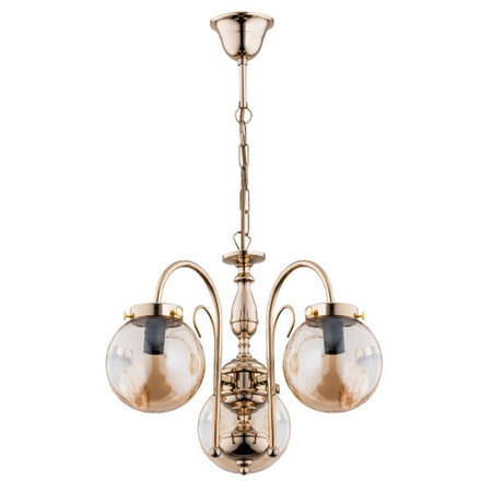 Nowoczesna lampa w stylu glamour HERO GOLD 3x E14 wys. 65cm | złoty