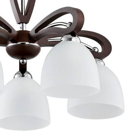 Lampa sufitowa ALFA GRACJA DREWNIANA 5xE27 48cm | 20895