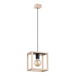 Lampa wisząca ALFA PAKO DREWNIANA 1xE27 23cm | 61165