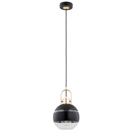 Lampa wisząca ALFA DEROL CZARNA & ZŁOTA 1xE14 20cm | 61419