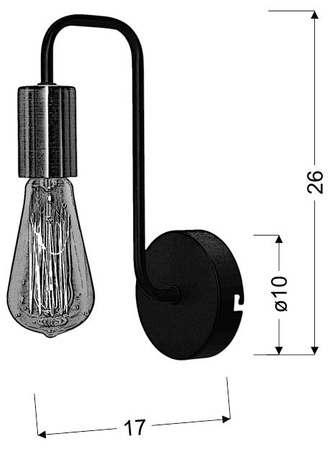 Kinkiet HERPE 21-66855 czarno-miedziany 1x60W E27