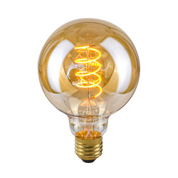 ,Żarówka Filamentowa LED,, E27,, Spiral Amber LDS-G95-SA G95,, 4W,, 2200K,, 90lm,