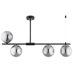 Lampa sufitowa ALFA HILL CZARNA & CHROM 4xE14 86cm | 63338