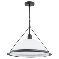 Lampa wisząca ALFA WASA BIAŁO-CZARNA 1xE27 44cm | 60534