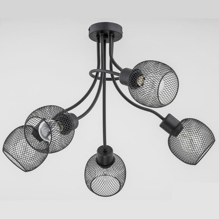 Lampa sufitowa ALFA PLENA DUO CZARNA 5xE27 55cm | 25835