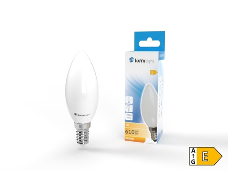 Żarówka LED C35 E14 5W 360° MILK 610lm ciepła