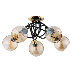 Lampa sufitowa ALFA MODENA CZARNA 5xE27 60cm | 63176