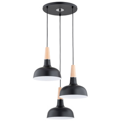 Lampa wisząca ALFA GOXA CZARNA 3xE27 45cm | 62388
