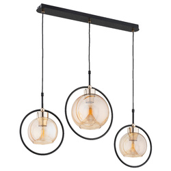 Lampa wisząca ALFA DELSI CZARNA & ZŁOTA 3xE27 85cm | 62475