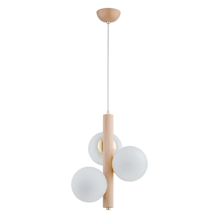 Lampa wisząca ALFA KANET DREWNIANA BIAŁY 3x E14 35cm | 62291