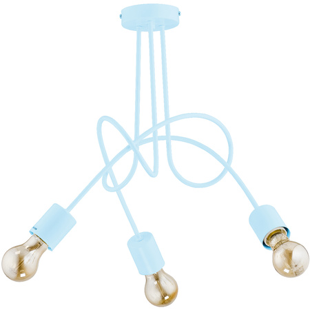 Lampa sufitowa ALFA TANGO NIEBIESKA 3xE27 48cm | 28483