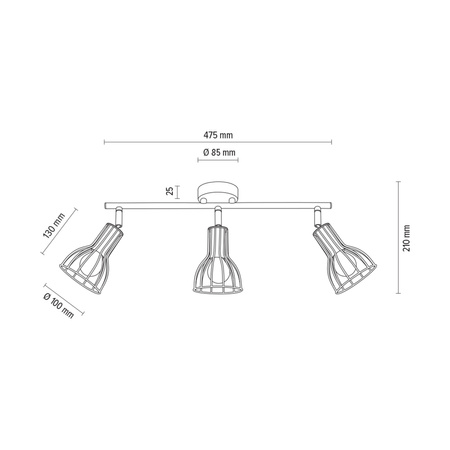 Lampa Sufitowa Megan 3xE14 Max.40W Biały Metal 2743302