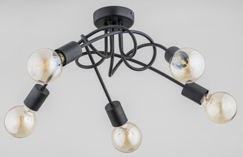 Lampa sufitowa ALFA TRAVERS CZARNA 5xE27 55cm | 61047