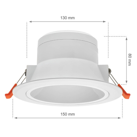 Oprawa sufitowa CEILINE III 10W 4000K 15cm anty olśnienie | biały