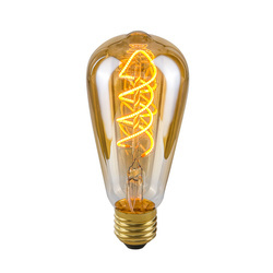 ,Żarówka dekoracyjna LED,, E27,, Spiral Amber LDS-ST64-SA ST64,, 4W,, 2200K,, 90lm,