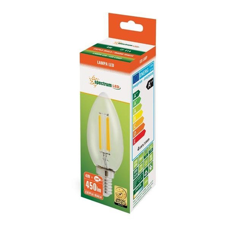 Żarówka LED ŚWIECOWA E14 230V 4W COG szroniona ciepła 3000K