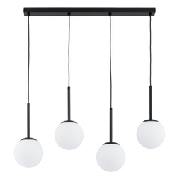 Lampa wisząca ALFA PERIO CZARNA & BIAŁA 4xE14 90cm | 63352