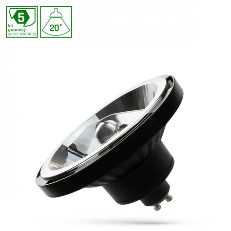 LED AR111 GU10 230V 10W SMD 20st WW BLACK SPECTRUM