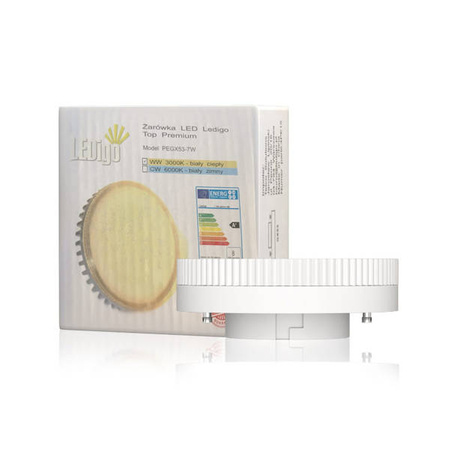 Żarówka płaska pastylka GX53 LED SMD 9W | barwa neutralna