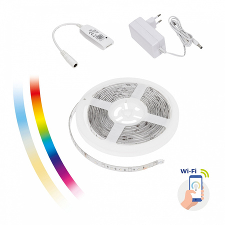 Zestaw taśma LED 17W/5M RGBW+CCT+DIMM + kontroler + zasilacz SMART Wi-FI