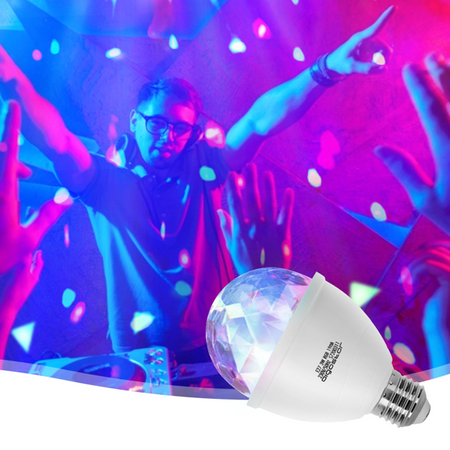 Żarówka LED PARTY LIGHT E27 3W RGB na Imprezę / domówkę