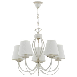 Żyrandol klasyczny z abażurami IRMA śr. 56cm biały antyczny/ecru