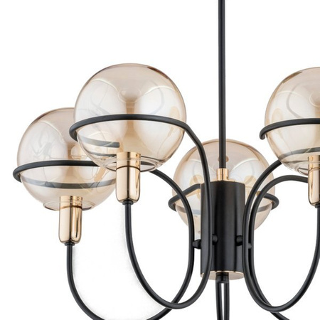 Lampa sufitowa ALFA PETRA CZARNO-ZŁOTA 5xE14 59cm | 62157