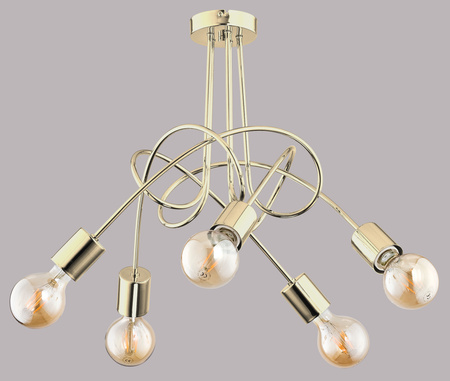 Lampa sufitowa ALFA TANGO ZŁOTA 5xE27 50cm | 28315
