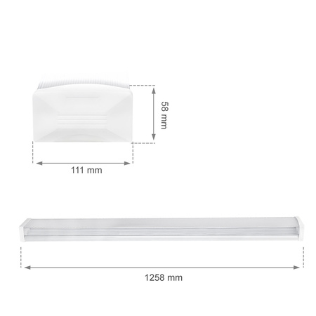 Oprawa inwestycyjna do szkół szpitali 120cm 40W IP44 | biały