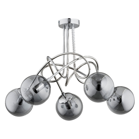 Lampa sufitowa ALFA TANGO GLASS CHROM 5xE14 62cm | 61095