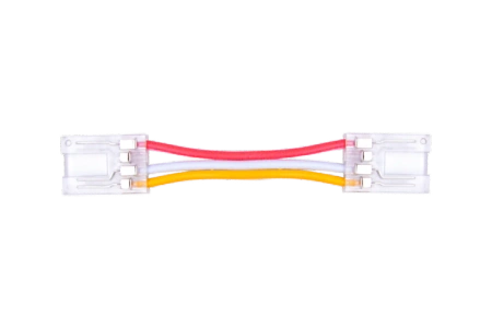 Złącze taśmy LED 10mm z przewodem dwustronne transparentne 3pin 3.5A