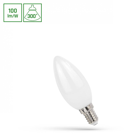 Żarówka LED ŚWIECOWA E14 230V 4W COG WHITE biała ciepła 3000K